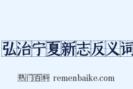 弘治宁夏新志反义词是什么意思的图片
